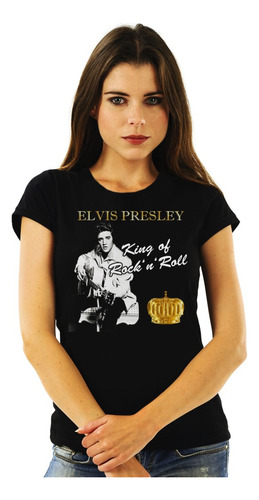 Polera Mujer Elvis Presley King Of Rock And Roll Rock Impres