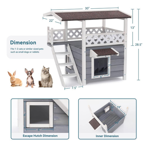 Casas De Techo Duraderas Para Gatos Al Aire Libre Resistente