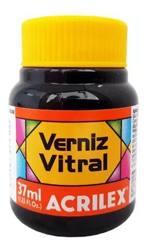 Verniz vitral 517 acrilex 37ml acabamento brilhante cor 517 laranja