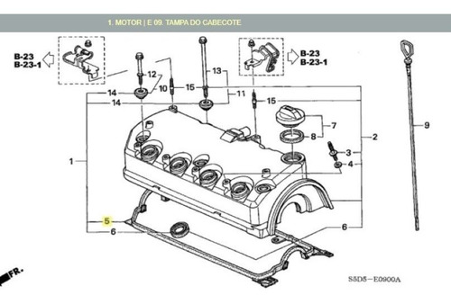Junta Da Tampa De Válvula Honda Civic 1.7 16v 2001 A 2005