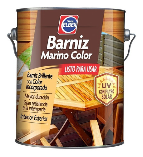 Barniz Marino Brillante Con Colores Elbex 3,6 Lts 