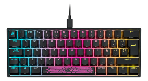 Teclado Gamer Corsair K65 Rgb Por Teclas Mini 60% Negro Ref