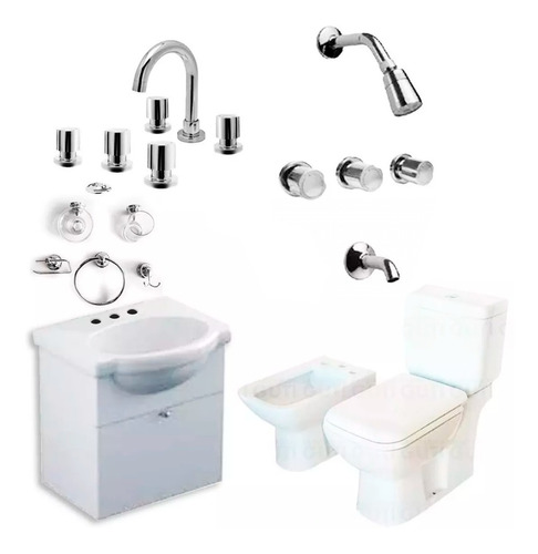 Juego Baño Mueble Sanitarios Piazza Amalfi Hydros Viva Acces