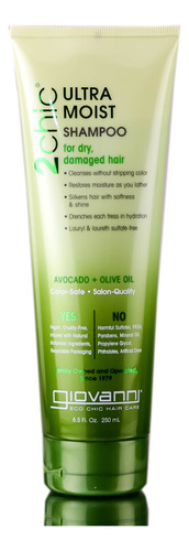  Champú Ultra Húmedo Giovanni 2chic, 8.5 Oz. Aguacate Y Aceit