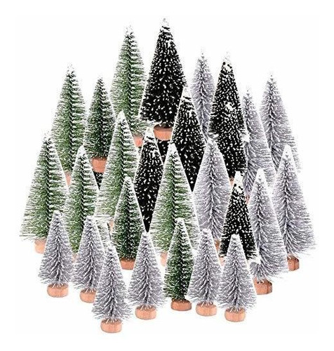 Ioffersuper 38pcs Mini Árboles De Navidad Artificial 3w4z0