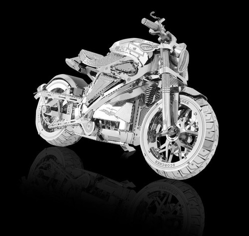 Modelo De Ensamblaje De Motocicleta De Metal Con Rompecabeza