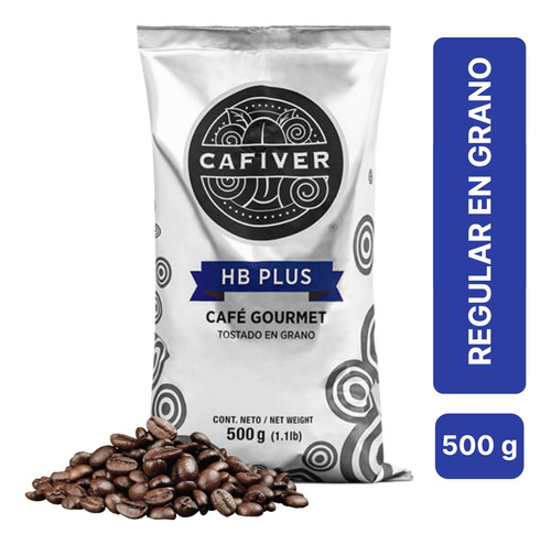 Café Cafiver Hb Plus Tostado En Grano Con Cafeína, 500 G