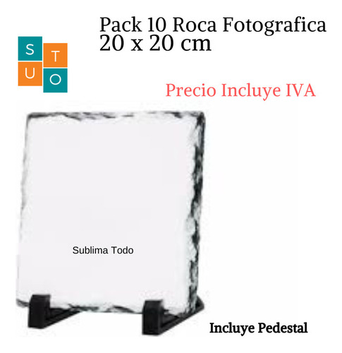 Pack 10 Roca Fotografica Cuadrada 20x20 Para Sublimación