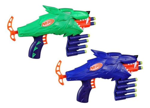Lanzadores Wild Wolfpack Con 20 Dardos Multicolor X2 Nerf Multicolor