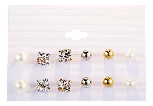 Pendiente De Perlas Con Flores De Diamantes Para Regalo Con