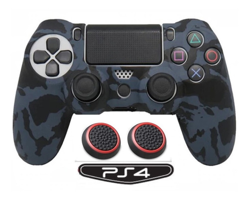 Funda Joystick Ps4 + 2 Cubre Grips Color + Light Bar Decal