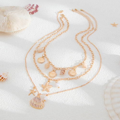 Juego De Collares Con Colgante De Concha Y Concha De Estrell