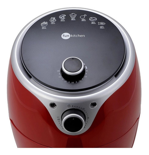 Fritadeira Elétrica Air Fryer 3,5l Vermelha Fun Kitchen 220v Cor Vermelho