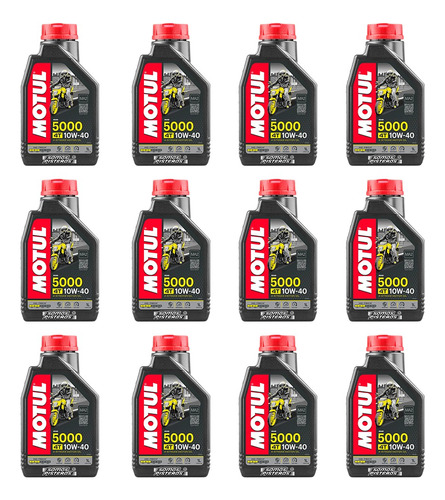 Caja 12 Pz Aceite Motul 5000 10w40 Pulsar Fz R6r R1 Gsxr Zx6