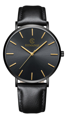 Reloj Ultradelgado De Moda Para Hombre Con Correa De Piel De