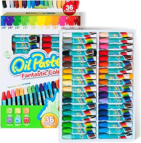 Pasteles Al Oleo Crayones 36 Colores Dibujo Pintura Arte
