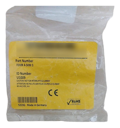 Turck Fsmr 4 Skm 3 Adaptador, M8 Nicofast A M12 Eurofast