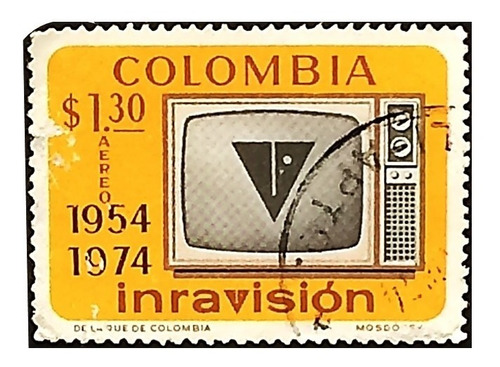 Inravisión Cadena Nacional De Tv. Estampilla De Colombia.