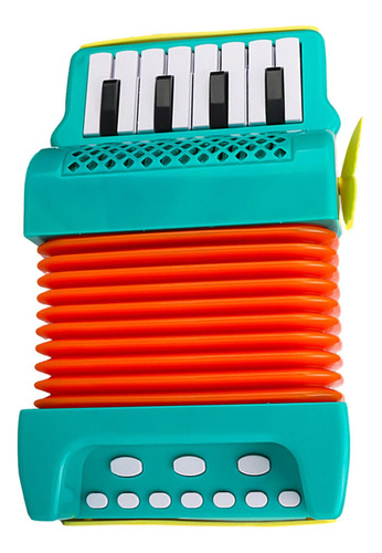 Acordeón De Piano Bajo De 10 Teclas Y 8 Instrumentos Verde