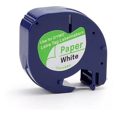 Imagem 2 de 5 de 6x Fita Papel Compatível Dymo Letratag Xr Lt-100 12mm Branca