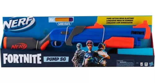 NERF Lançador Fortnite Pump SG, com Câmara de Recarga e 4 Dardos