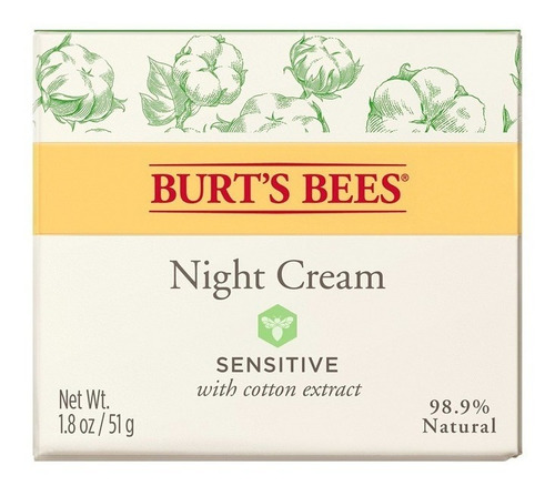 Crema Facial De Noche Burt's Bees Sensitive 51 Gr