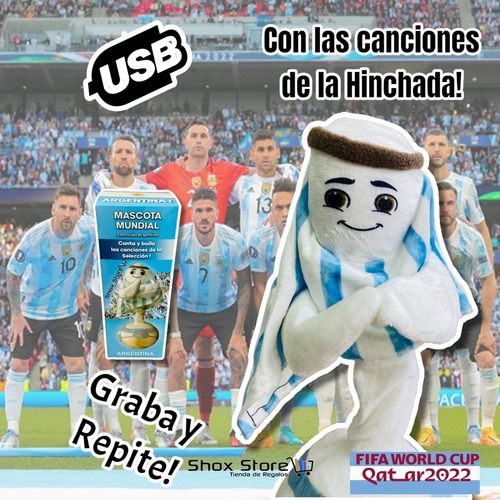 Muñeco Argentina Bailarin Luz Graba Mundial Cactus Original