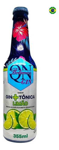 Qn Botanics Limão Longneck Gin Tônica 355ml (Kit C/12 Unidades)