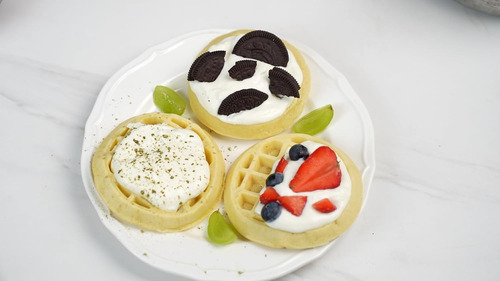 Mini Waffles Maker 3 En 1 Con 6 Placas Removibles, No Stick