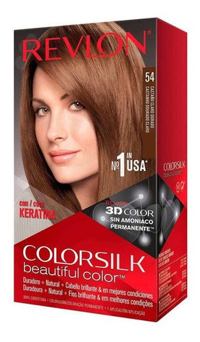 Kit Tinta Revlon  Colorsilk beautiful color™ tono 54 castaño claro dorado para cabello