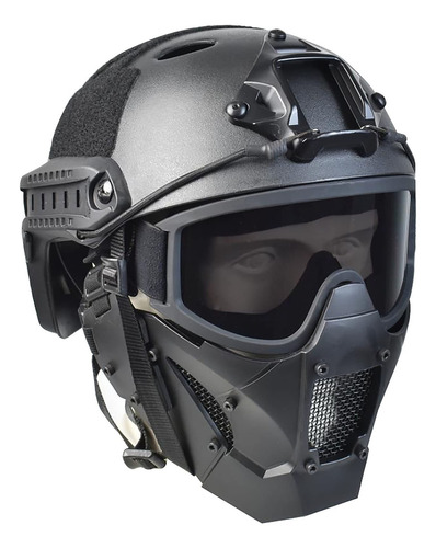 Máscara Táctica Hdlsina Hl-09 Con Casco Y Gafas Antivaho
