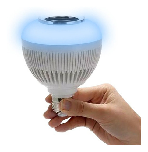 Âmpada Bluetooth Com Bocal Para Tomada Caixa Som Musical Cor Branco 110v/220v