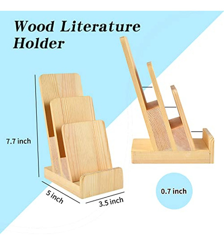 Porta Folletos De Madera De Pino De 3 Niveles Dostatni, Sop