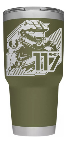Termo Vaso Térmico 900 Ml Halo Master Chief Acero Inoxidable Verde Halo. Mod. 2