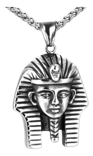Collar Acero Inoxidable Color Plata Faraón Egipcio Hombre