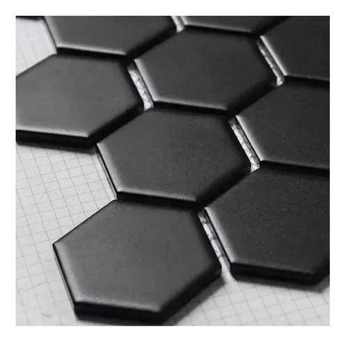 Cerámica Acuarela Hexágono Negro Mate 20x23 Piso-pared 1ra