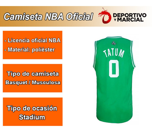 Imagen 3 de 8 de Camiseta Nba Basquet Boston Celtics Tatum 0 Oficial En3x