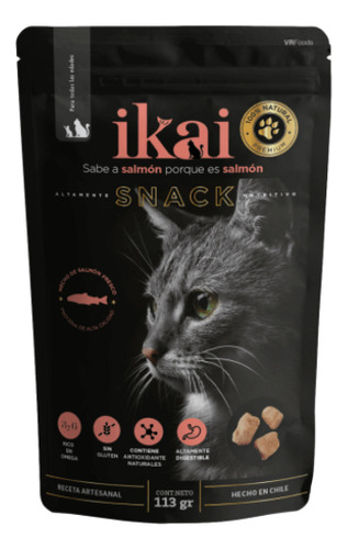 Ikai® Snack Horneado Salmón 113grs Para Gatos