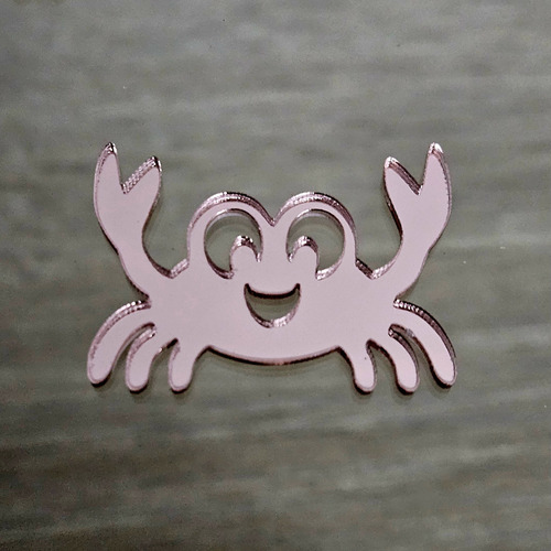 10 Apliques De Acrílico Espelhado - Desenho Siri- 3cm Dourado