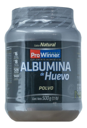 Imagen 1 de 4 de Albumina De Huevo (natural 500 Gr) Prowinner