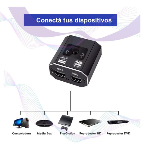 Switch Splitter Hdmi 4k 60hz Bidireccional