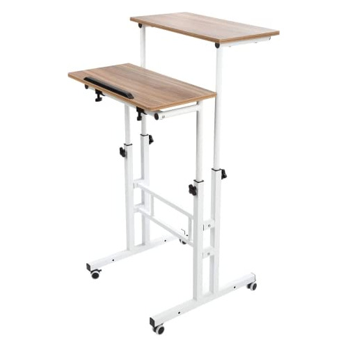 Mobile Stand Up Desk, Small Adjustable Standing Desk Wi...