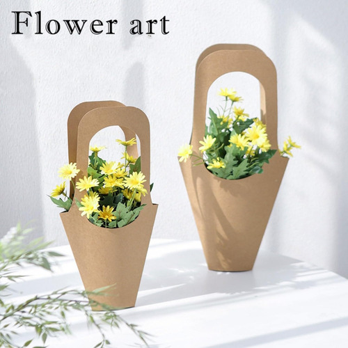 30 Bolsas De Regalo De Papel Kraft Para Envolver Flores
