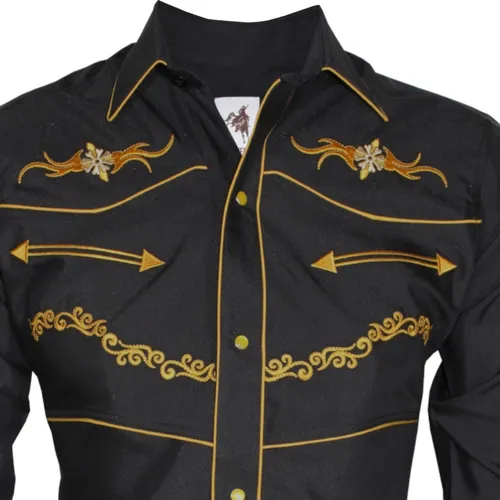 Camisas vaqueras cheap bordadas hombre estampadas