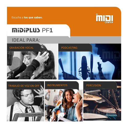 Imagen 5 de 10 de Midiplus Pf1 Filtro Antipop Pantalla Acústica Profesional