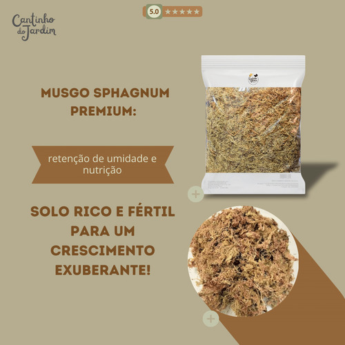 Musgo Sphagnum 20lts Para Orquídeas, Suculentas E Jardinagem