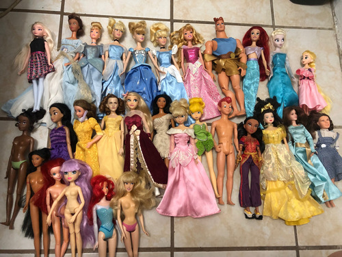 Barbies Lote Princesas Disney De Uso , Detalles, Lote Variad (Usado)