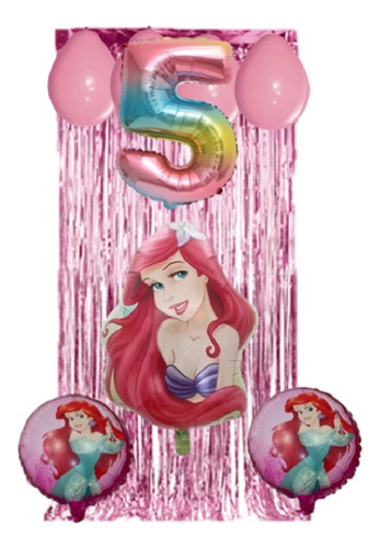 Art 11 Globos Set De La Sirenita Ariel Cotillon