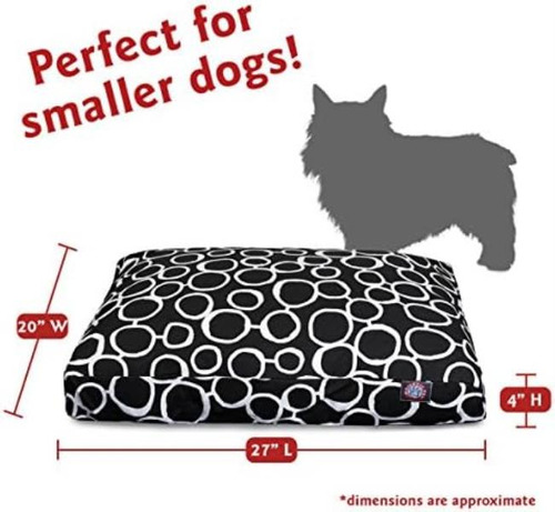 Cama Para Mascotas Rectangular Pequeña Negra Majestic Pet Fu