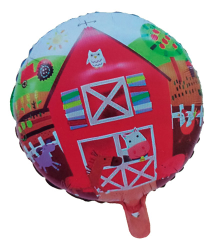 2 Globos Metalizados 46cm Estrella Corazón Granja Pelota 